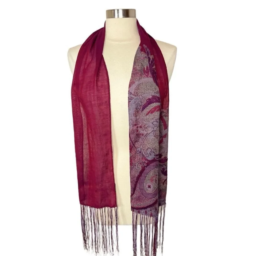 ❄️ 100% Pure Wool Women’s Lightweight‎ Fringed Scarf